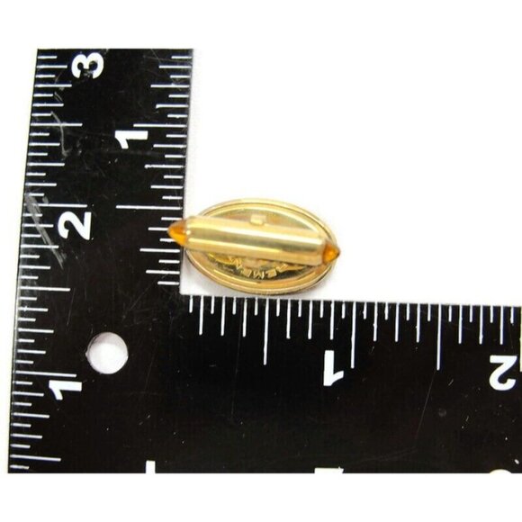 "50" Monogram Krementz 14K Gold Overlay Oval Vtg Cufflinks Orange Tip Tux IOB - Picture 10 of 12